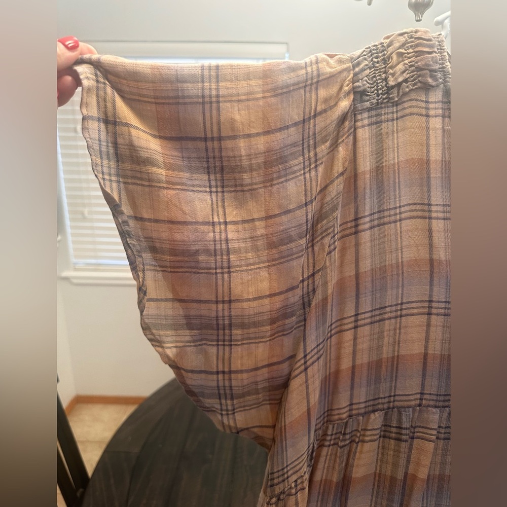 Shop Zoco Forum Brown Plaid Maxi Dress - Picture 3 of 8